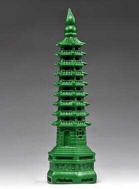 绿色纯实木IXI昌塔摆件九层13十三层书房办公室书家居文文昌塔桌