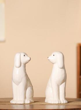 景物陶德镇瓷XVG雕塑饰品白色摆件家居工艺品创狗意动狗夹书立装
