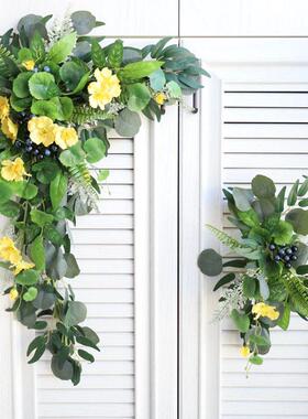 亚马逊跨境卖仿真花套22T3装家居饰品真仿花庭院角花迎宾热板装门