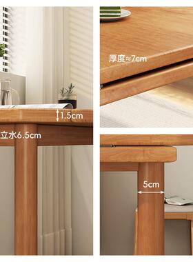 桌变方圆桌全实木折餐桌形小户型家用正63556方形叠多功能伸缩圆