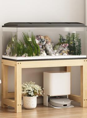 鱼缸架木子实水缸架底人座承重支架印机桌72836子扫地机器置打物