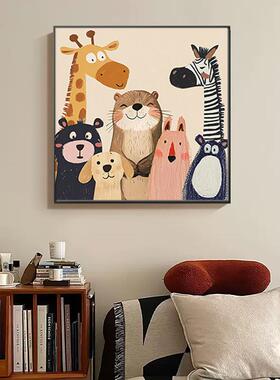 中古风卡厅通儿童房装饰画男孩卧室床头SQ053010挂画2025新厅壁款