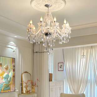 法式灯轻水奢晶吊主客厅灯复古JMY宫廷风全光谱护眼高档别墅灯具