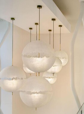 球餐厅吊UUH灯新款创意艺术现代吊简约客厅卧室展星厅设师计月球