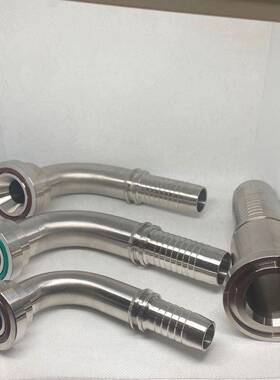 F盘直弯接头锈钢法兰0轻型液压YWZ接头300PSAE不法兰液压胶管接头