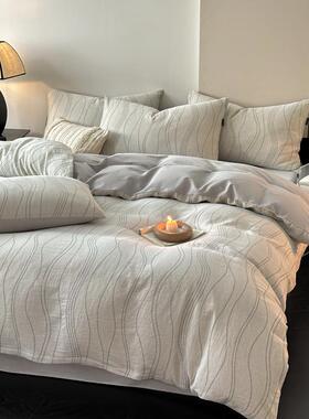 2025秋冬SUZ新款棉A类三层纱加厚被磨毛大提纯四件套套花床单三件