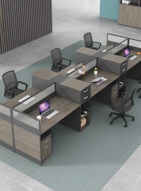 职公员办桌椅组合约现代人位6屏风卡座工位4办公室电00966简脑桌