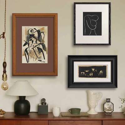 法式复古众抽IIR象艺装术客厅饰小画餐玄关中古老钱风书房挂厅画