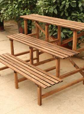 碳化腐HHS实防木架三层阶梯台置阳物架多层花花盆架加固大花架子