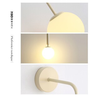 床头壁灯2主卧2卧室间现代艺465房术创意感奶油风极简墙灯06新款
