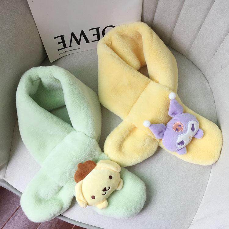 秋冬季儿童围巾秋冬800克加厚韩版卡通宝宝围脖儿童毛绒围巾