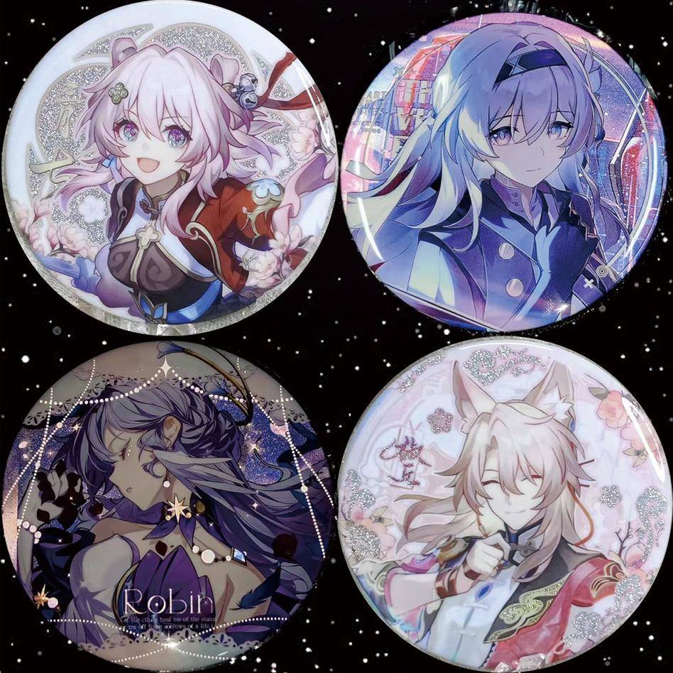 崩坏星穹铁道三月七椒丘流萤58mm吧唧双闪徽章胸针女生礼物