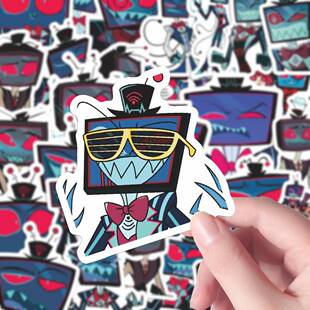 240贴地狱客栈沃克斯抽象搞笑二次元周边表情包手机平板装饰diy贴