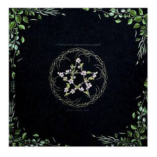 卡牌绒桌布 Tarot Tablecloth 五角星花卉祭坛仪式道具 60*60cm
