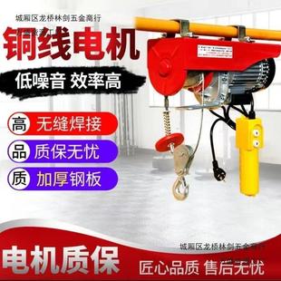 修升降机 微型电动葫芦220V小吊机吊粮家用1吨提升机0.5吨遥控装