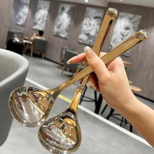 长柄防烫汤勺食品级漏勺 德国316T4kzi不锈钢汤勺家用火锅勺子套装