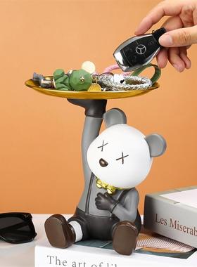 进门鞋柜上摆的收纳盒摆件进门玄关钥匙网红家用客厅桌面轻奢可爱