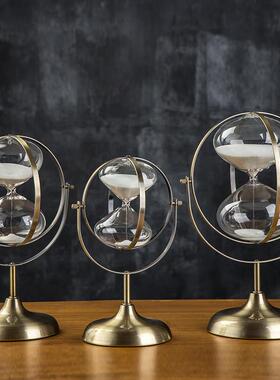 地球仪时间沙漏计时器摆件创意个性生日礼物客厅办公桌家居装饰品