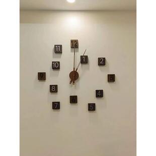 北欧简约现代大尺寸挂表挂钟配件网红静音实木大扭力机芯指针配件