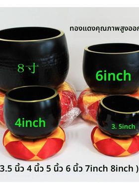 纯铜铜磬全黑加厚铜磬台湾工艺修行钵铜钵 3.5-8寸送垫子槌子包邮