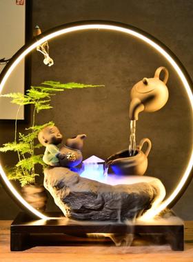 悬壶流水招财中式客厅装饰摆件创意桌面天壶加湿摆设乔迁开业送礼