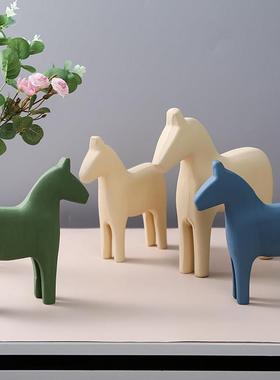 北欧小木马摆件家居客厅电视柜酒柜摆设创意现代简约儿童房间装饰
