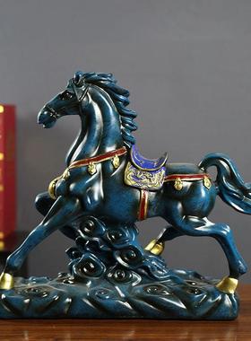 现代高档马摆件轻奢家居装饰客厅电视酒柜办公室桌马到成功工艺品