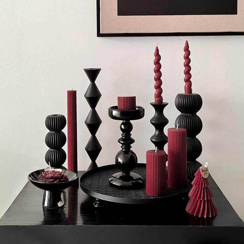 态生活 复古风黑色烛台客厅餐桌过年喜庆氛围感 装饰蜡烛烛台摆件,家居饰品,装饰摆件,淘宝优惠券,粉丝福利购,淘宝优惠卷