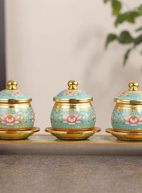 供水杯圣水杯净水杯合金观音佛前家用供佛佛具用品贡杯上供摆件