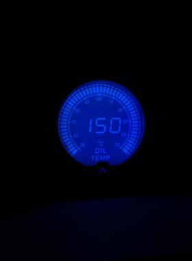 汽车改装2寸52mm50-140℃油温度表 7种背景灯光液晶显示车用油温