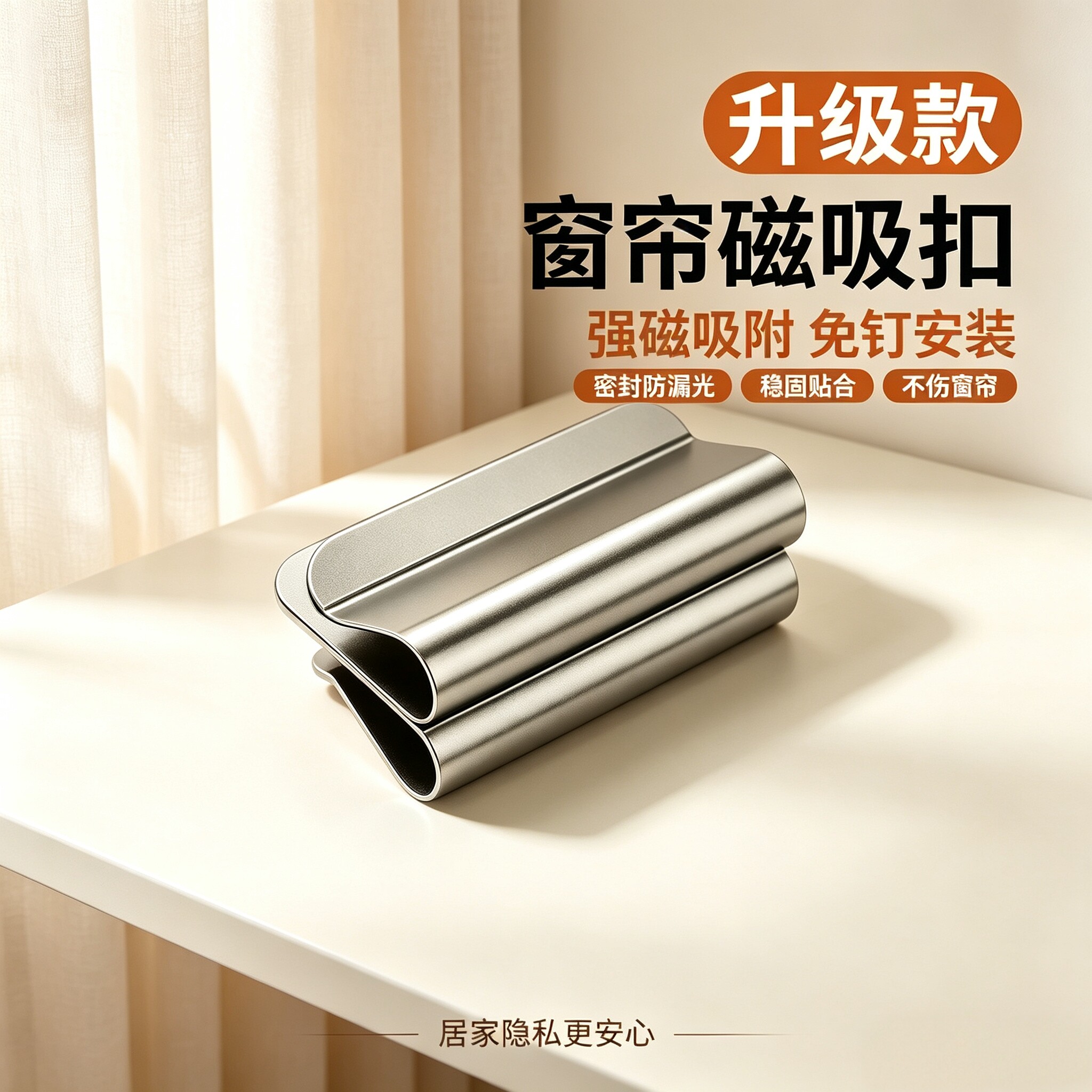 磁吸式窗帘扣免钉免缝防漏光