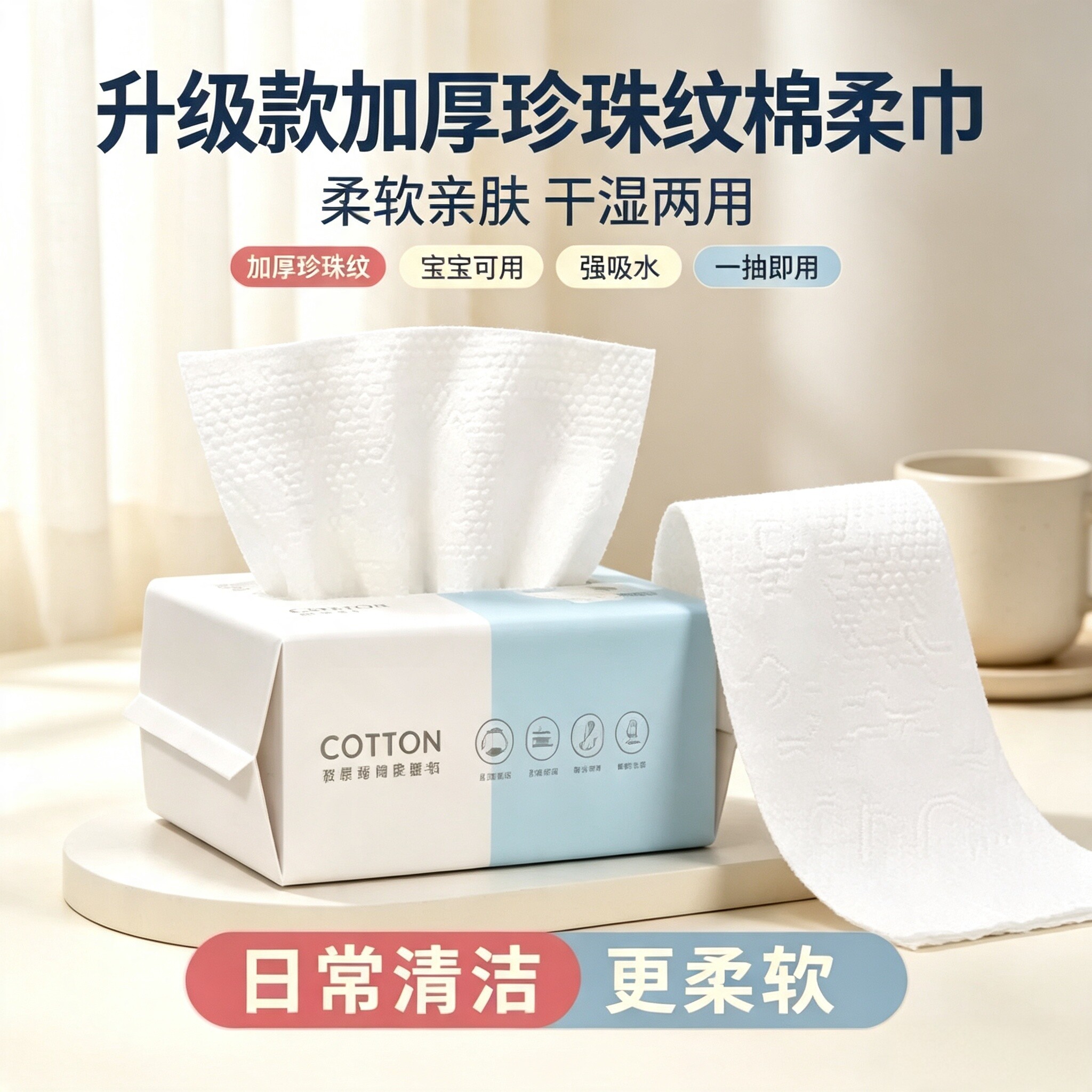 一次性纯棉加厚抽纸洗脸巾