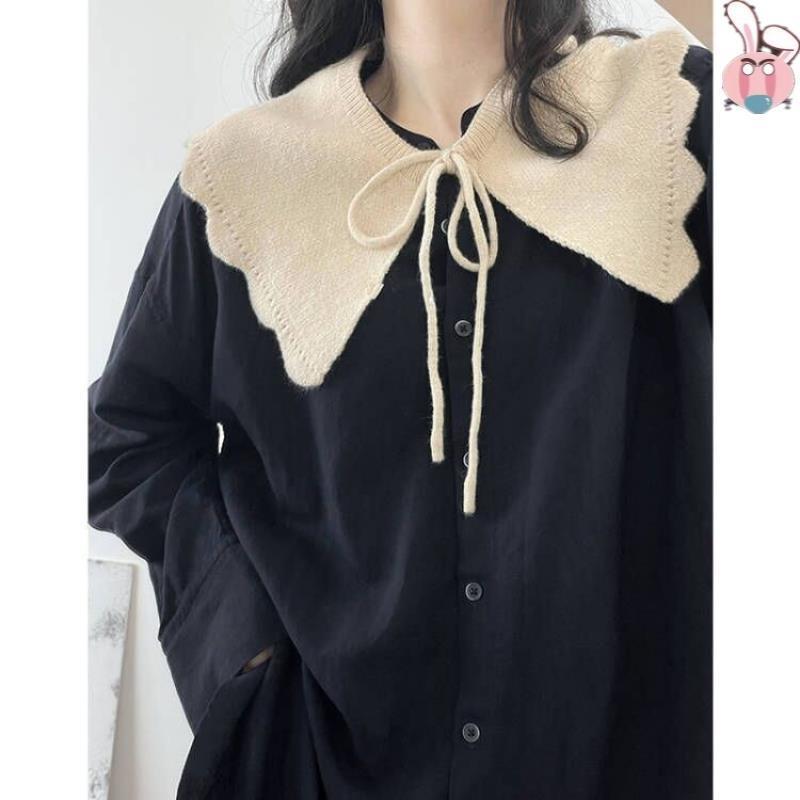 厂家子女木耳边装饰减龄娃娃领大翻领毛衣卫衣百搭海军假衣领韩版