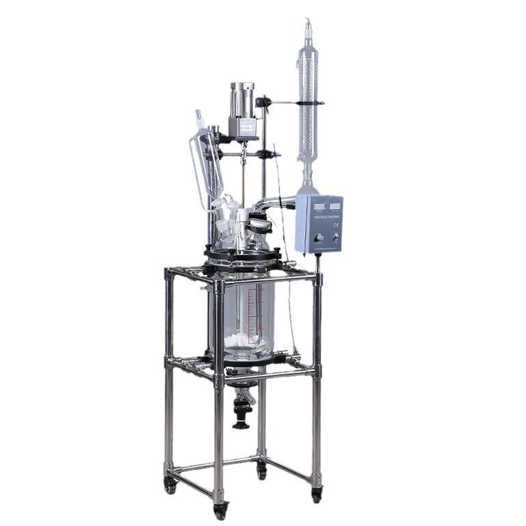 反应釜设备厂家供应10L-100L实验室蒸馏萃取双层玻璃反应釜