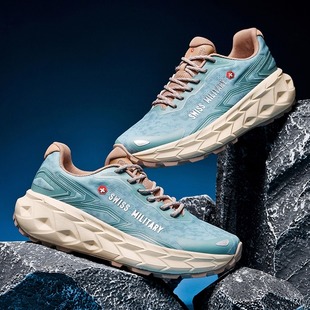 swissmilitary宽头潮流男女运动鞋 户外跑步商务宽脚弹力超软