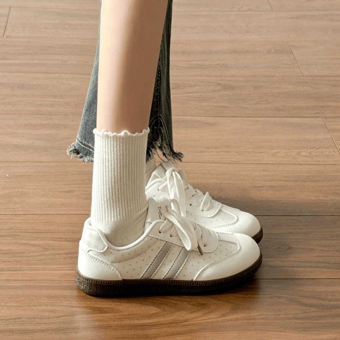 真皮夏季德训鞋女款2026新款小众厚底百搭高中学生休闲板鞋小白鞋