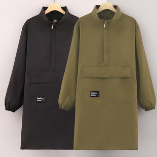 罩衣可外穿洋气年轻款上班专用防泼水长袖围裙高领罩衣防脏污透气