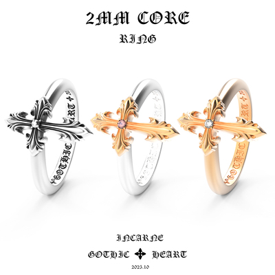 GOTHICHEART细十字架泡泡糖戒指