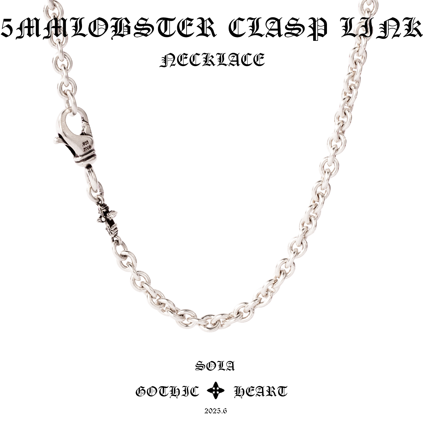 GOTHICHEART5MM银环项链男士