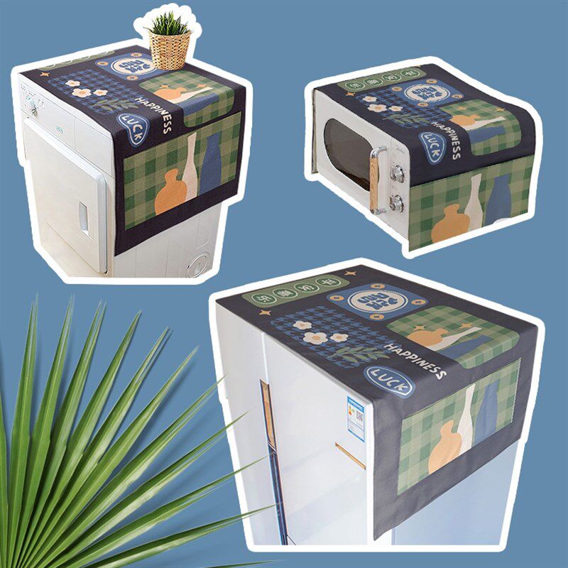 可爱柴犬 双开门冰箱盖布防尘盖巾防尘罩滚筒洗衣机罩防水