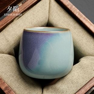 汝窑可养开片主人杯钧瓷功夫茶具喝茶茶杯男女个人专用茶盏品茗杯