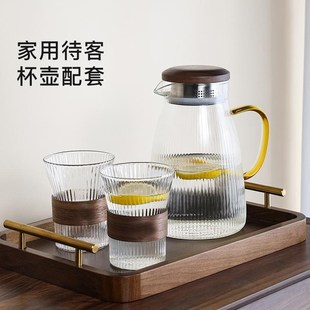 待客杯子防烫玻璃杯高级感轻奢耐高温高颜值喝水茶杯 水杯家用套装