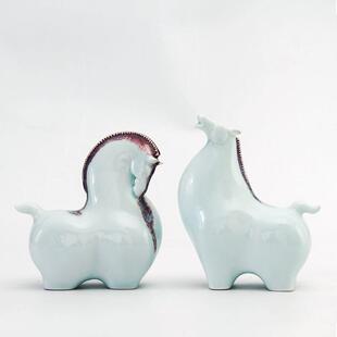 新中马式陶瓷小摆家居饰品书房古博架唐马客件厅玄关装20191125饰