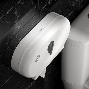 酒店厕所双双卷纸巾大卷纸盒商用卫生58952间卷大盘纸公厕纸盒架