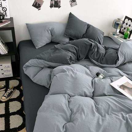 A舍超软糯类婴棉加厚床单被罩棉四件套可裸睡宿床上G3845三件儿套