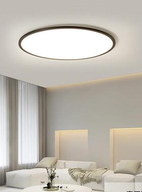 吸XLI圆形约卧室灯主卧客极厅灯护眼顶灯简现代简房间灯黑色led灯