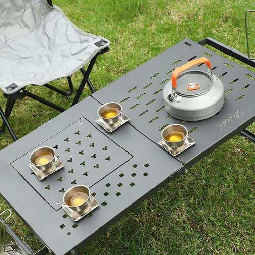 营便携式折叠网桌户纳外野营烧烤桌野餐露烧烤置物便架携收AL1018