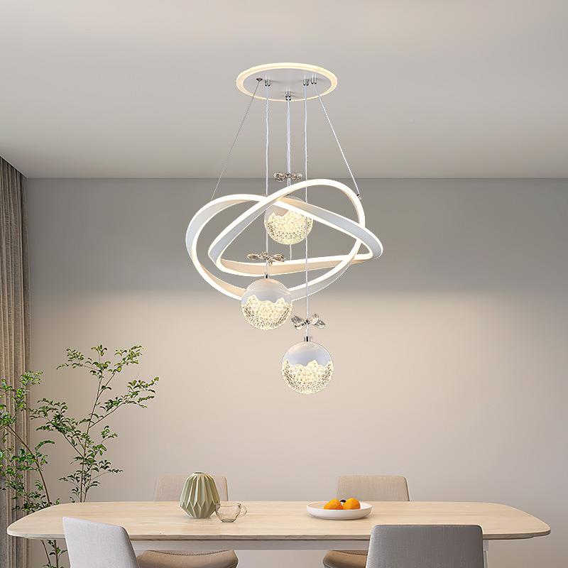 新款水圆形球形创意客厅灯餐厅吊明灯116卧灯室室内家用照灯晶饰