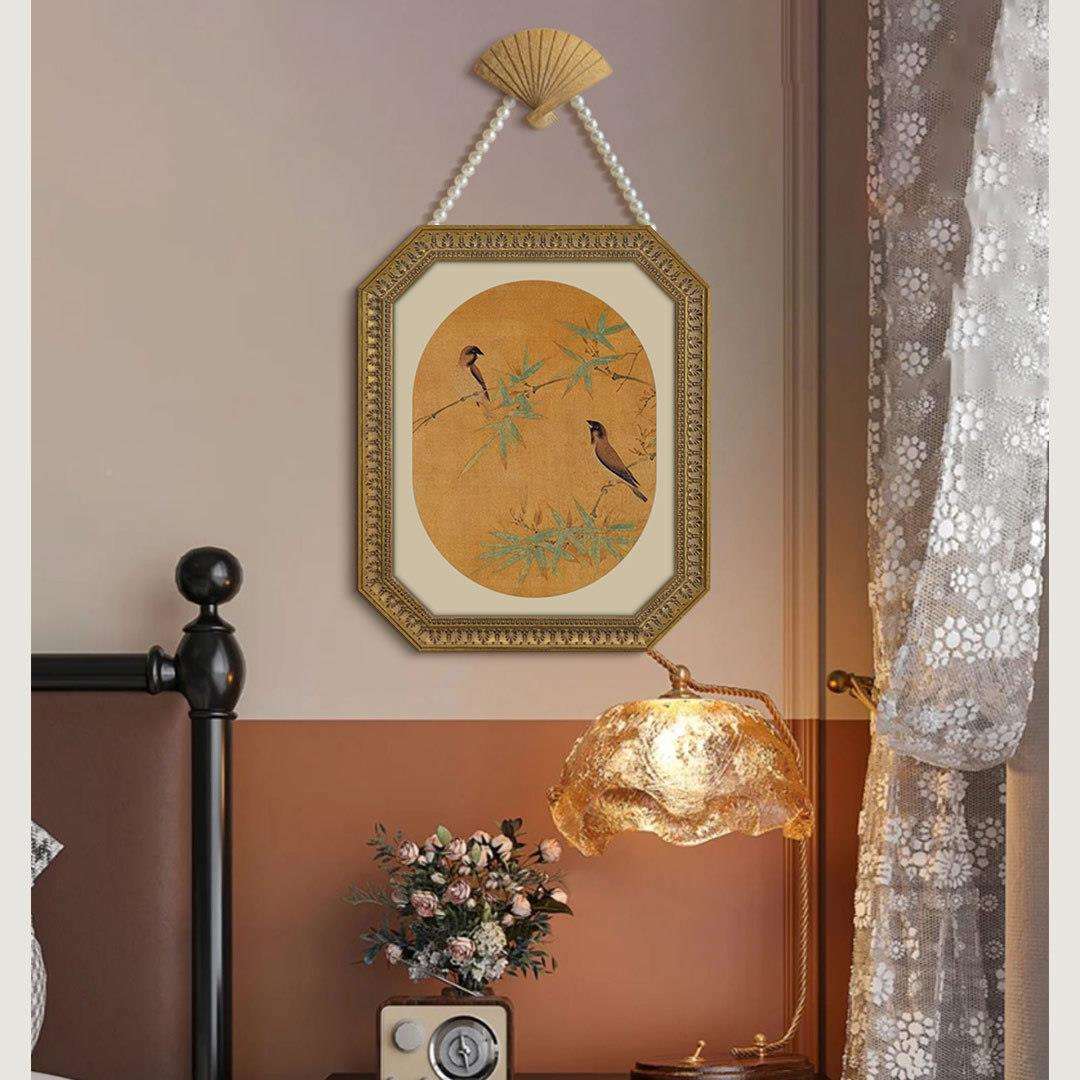 式宋徽宗鸟挂画东方古B-453典法中国花风装画新中式玄饰关卧室床