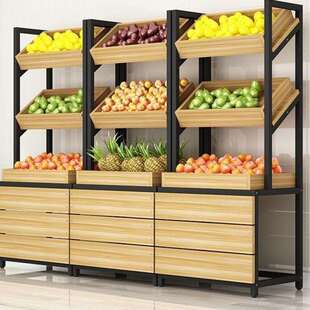 蔬菜子水果架货展示架示柜超市中岛5QMxna4W台展展示台水果架创意